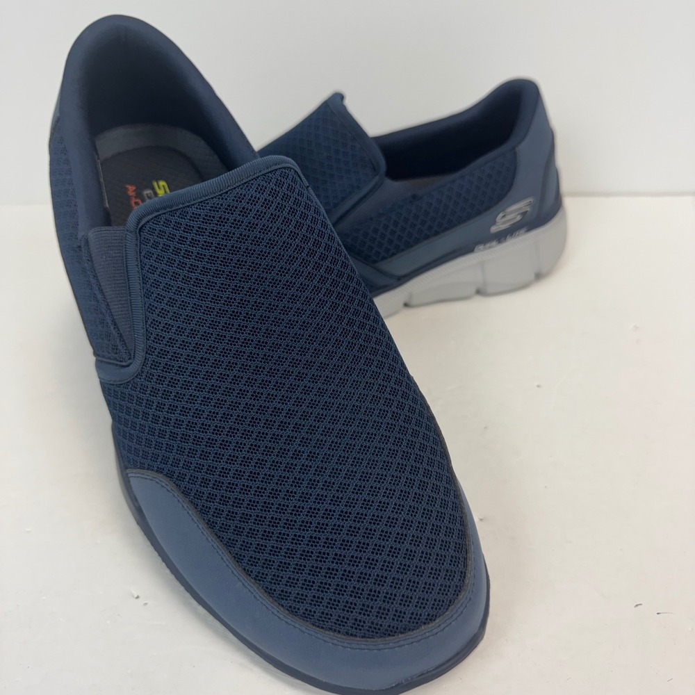 Skechers Mens Equalizer 3.0 Blue Mesh Slip On Sneakers Extra Wide 52984 10 EWW